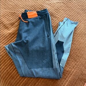 Nike Men's Dark Gray and Orange Joggers